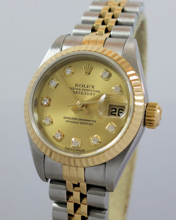Rolex Lady Datejust Gold Diamond Dial 79173 Box & Papers