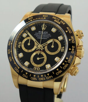 Rolex Daytona 18k Yellow Gold Black Diamond-dial 116518LN *UNUSED*