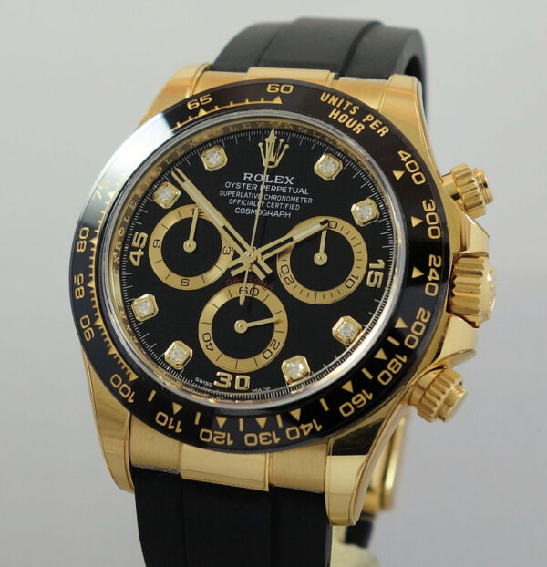 Rolex Daytona 18k Yellow Gold Black Diamond-dial 116518LN *UNUSED*