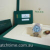 DSC07106 Rolex Day-Date II PLATINUM President Ice Blue Roman Dial 218206 Box & Card, IN STOCK!!!