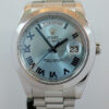 Rolex Day-Date II PLATINUM President Ice Blue Roman Dial 218206 Box & Card, IN STOCK!!!