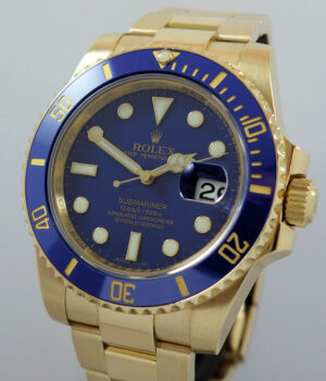 Rolex Submariner 18k Gold  Flat-Blue  dial 116618LB  Box   Card