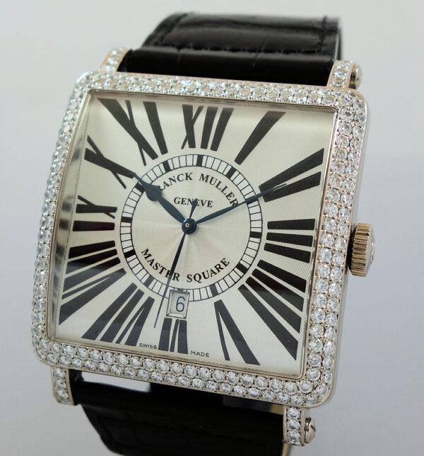 Franck Muller MASTER SQUARE 18k White-Gold, Diamond Bezel  6000 K SCD