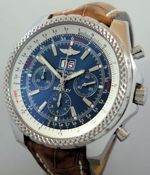 Breitling Bentley 6 75 Automatic Chrono 48mm Steel with Blue dial A44382