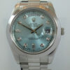 DSC08151 Rolex Day-Date II PLATINUM President Ice Blue Diamond Dial 218206 Box & Card