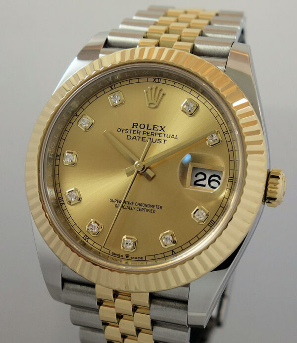 Rolex Datejust 41mm 18k & Steel, Diamond-dial 126333 Box & Card 2021