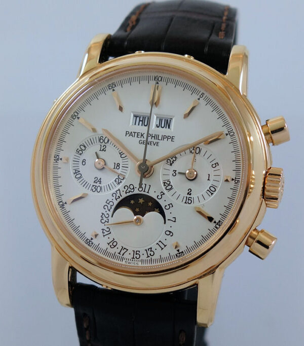 Patek Philippe Perpetual Calendar Chronograph Moonphase ROSE Gold 3970E (3970ER-012) Series III June 2002 *FACTORY SERVICE*
