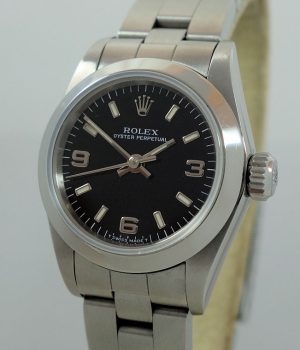 Rolex Lady Oyster  Black Explorer dial 67180