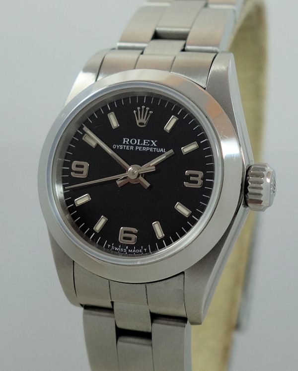 Rolex Lady Oyster, Black Explorer dial 67180