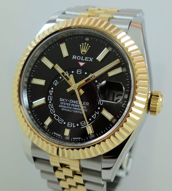 Rolex Sky-Dweller 18k & Steel 326933 Black Dial Box & Card 2021