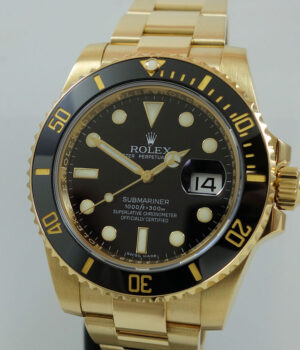 Rolex Submariner  116618LN  18k Yellow-Gold Full Set Box   Card