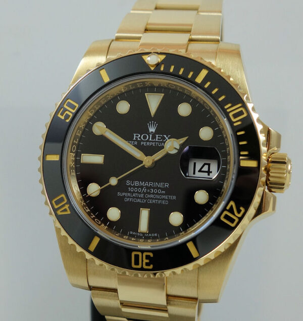 Rolex Submariner  116618LN  18k Yellow-Gold Full Set Box & Card