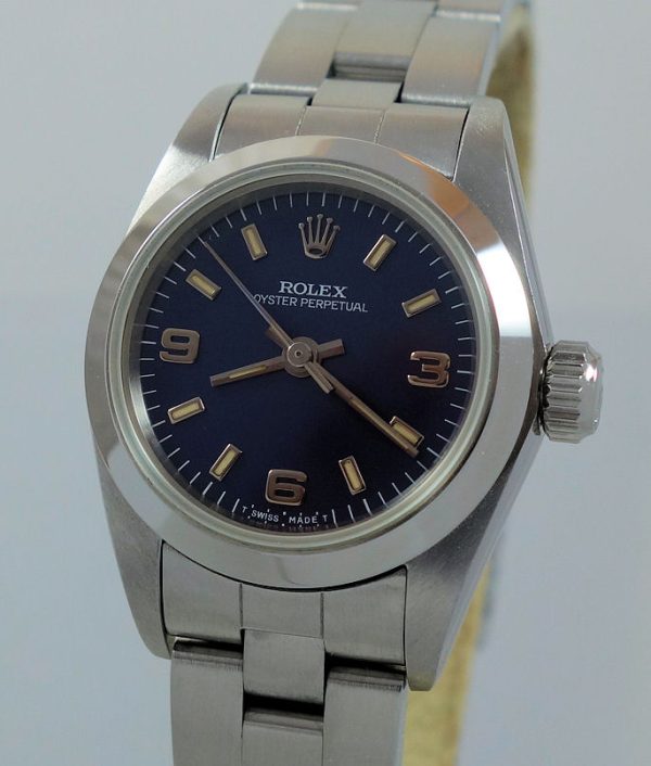 Rolex Lady Oyster, Blue Explorer dial 67180