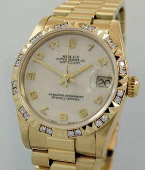 Rolex Datejust Midsize 31mm 18k   Factory Diamond Bezel 68258 Box   Papers