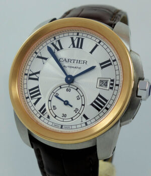 Calibre De CARTIER 38mm 18k Rose Gold   Steel  Roman dial W2CA0002