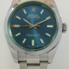 Rolex Milgauss Blue Dial, Green Crystal  116400GV Box and Card  DEC 2015