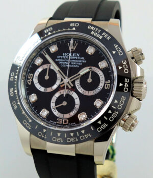 Rolex Daytona 18k White-Gold  Black Diamond dial 116519LN Box   Card 2022