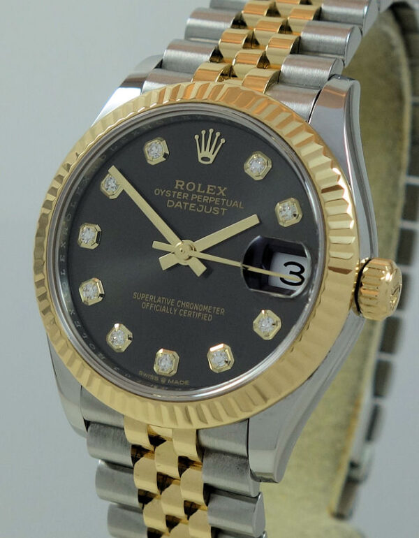 Rolex Datejust 31mm 18k & Steel Dark-Grey Sunray, Diamond-dial 278273