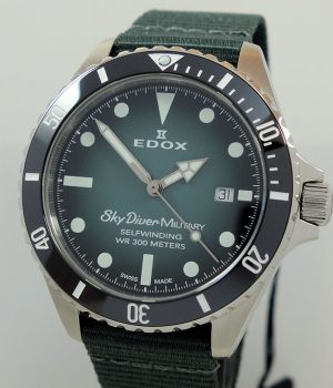 EDOX SkyDiver Military Limited Edition 42mm Steel Automatic 80115 3N VD