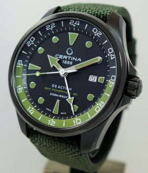Certina DS Action GMT 43mm Black   Green C032 429 38 051 00