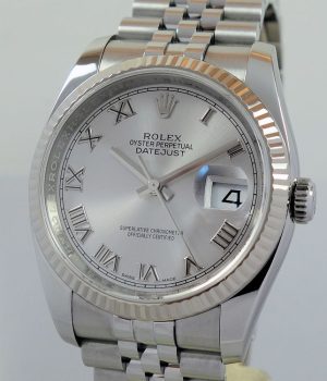 Rolex Datejust 36 Jubilee  Silver Roman dial  White-Gold bezel 116234