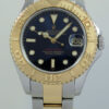 DSC01161 Rolex Yachtmaster 18k Gold & Steel 35mm Blue-dial Mid-Size 168623