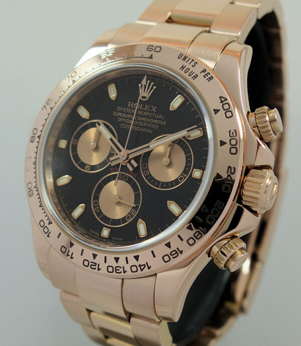 Rolex Daytona 18k EVEROSE 116505 Black & Gold dial  Box & Card 2013