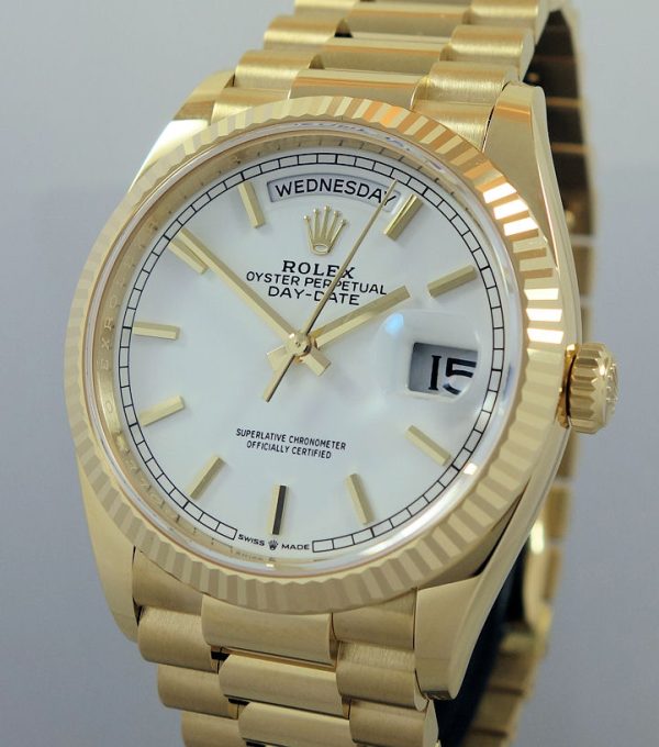 Rolex 18ct Yellow-Gold President Day-Date 36mm White-dial 128238  Box & Card 2023