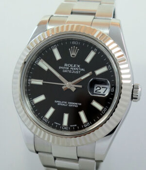 Rolex Datejust II Black dial  White-Gold bezel 116334