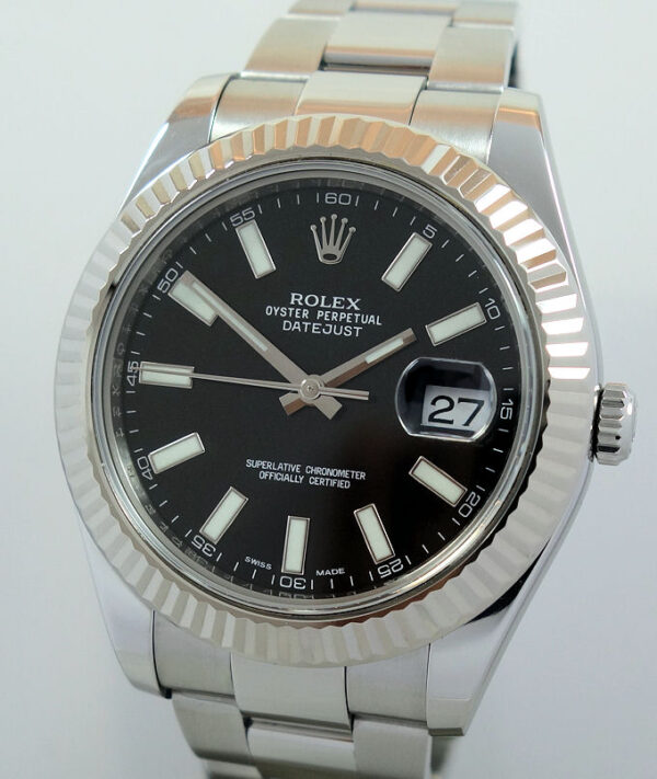 Rolex Datejust II Black dial, White-Gold bezel 116334