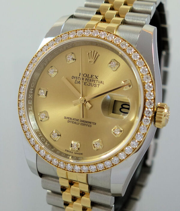 Rolex Datejust 36mm 116243 18k & Steel, Diamond Dial & Diamond bezel
