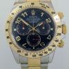 DSC03582 Rolex Daytona 18k Gold & Steel, Blue Arabic dial 116523 2 year Rolex Service Warranty.