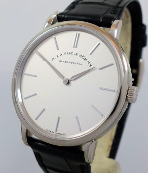 A  Lange   S  hne SAXONIA THIN  As NEW  18ct White-Gold 201 027