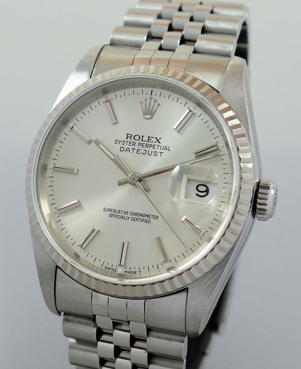Rolex Datejust 36mm White-Gold bezel & Silver dial 16234