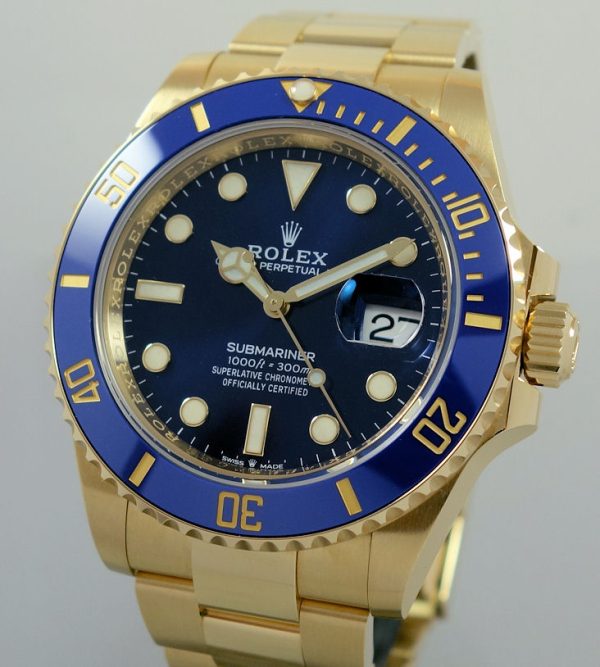 Rolex Submariner Yellow-Gold 41mm Blue Dial 126618LB  Box & Card  Dec 2023
