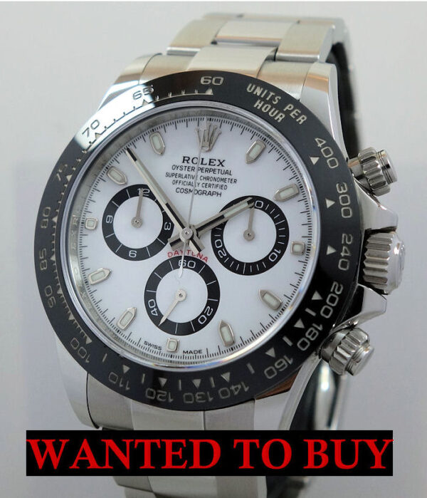 WANTED TO BUY ROLEX  DAYTONA  116500LN, 116503, 116509, 116508, 116509, 16520, 16523, 16528, 116520, 116523, 6263,  etc.
