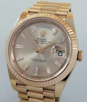 Rolex Day-Date 40mm 18k Everose Gold with Sundust Diamond Dial 228235
