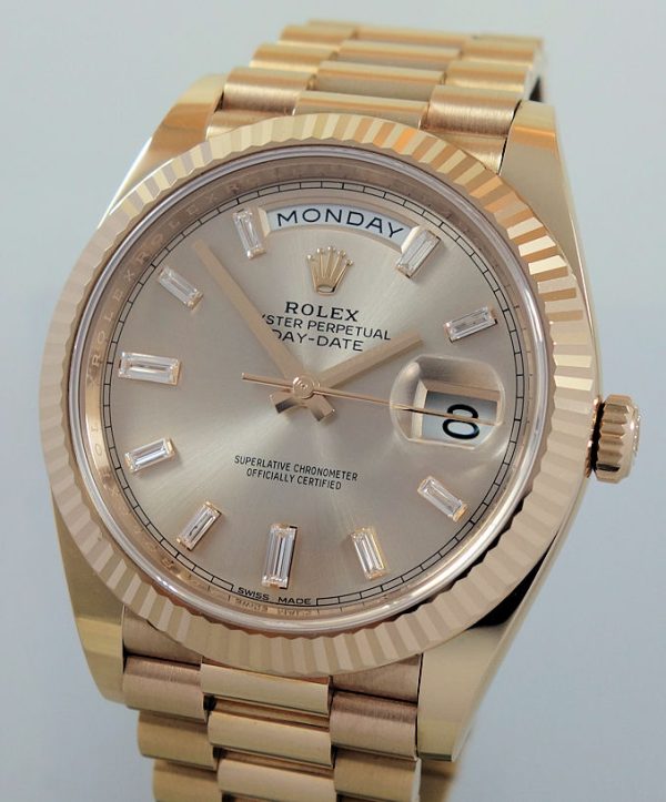 Rolex Day-Date 40mm 18k Everose Gold with Sundust Diamond Dial 228235