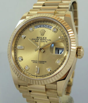 Rolex Day-Date 36 Yellow-Gold 128238 DIAMOND Dial Box & Card  Aug 2022.  ***AS NEW***