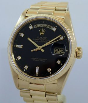 Rolex President Day-Date BLACK Diamond dial 18038