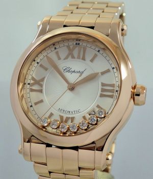 CHOPARD Happy Sport 18ct Rose-Gold  Midsize with Diamonds 274808-5002