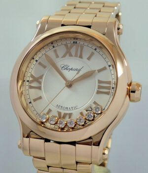 CHOPARD Happy Sport 18ct Rose-Gold, Midsize with Diamonds 274808-5002