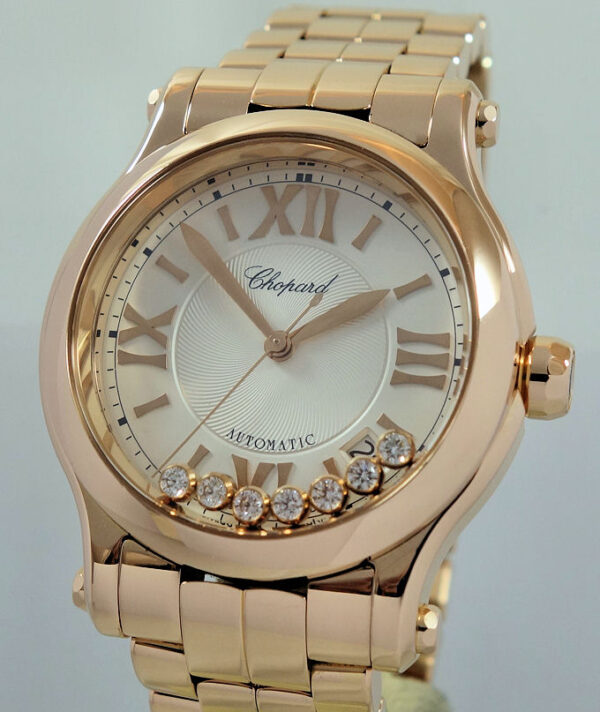 CHOPARD Happy Sport 18ct Rose-Gold, Midsize with Diamonds 274808-5002