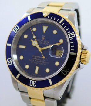 Rolex Submariner 16613 Blue dial 18k   Steel