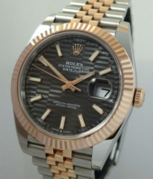 Rolex Datejust 41 Everose & Steel Jubilee Slate Fluted-Motif Dial 126331 Box & Card 2023
