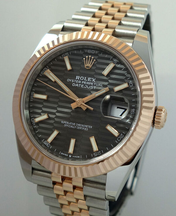 Rolex Datejust 41 Everose & Steel Jubilee Slate Fluted-Motif Dial 126331 Box & Card 2023