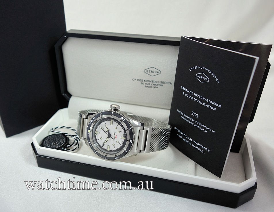 DSC07327 SERICA 5303 COSC DIVING CHRONOMETER PORCELAIN WHITE DIAL 39mm