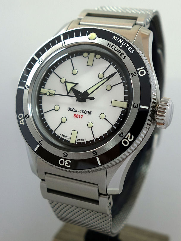 DSC07439 SERICA 5303 COSC DIVING CHRONOMETER PORCELAIN WHITE DIAL 39mm