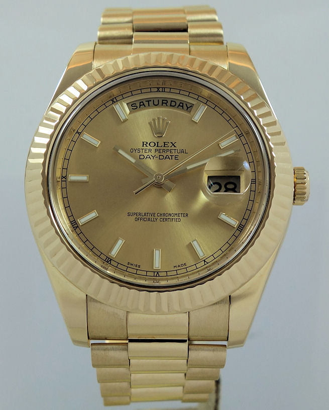 DSC07515 Rolex Day-Date II 41mm 18k Yellow-Gold 218238 Box & Card
