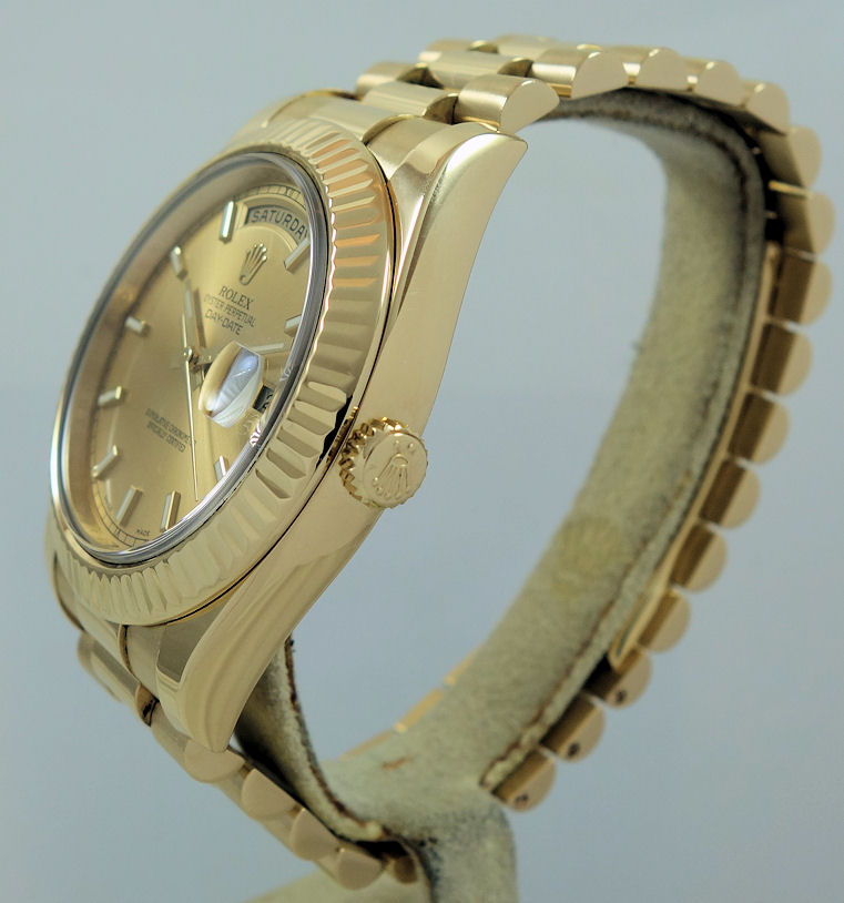 DSC07517 Rolex Day-Date II 41mm 18k Yellow-Gold 218238 Box & Card